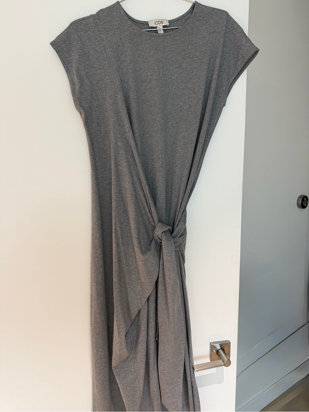 COS Charcoal Grey Tie-Waist Midi Dress